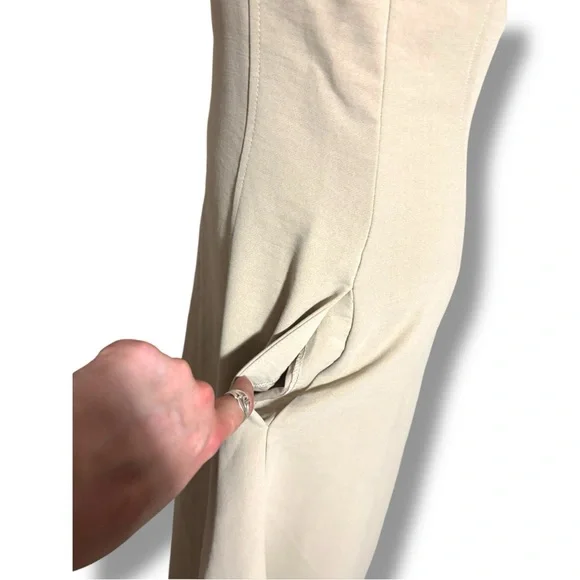 Joie Cream Sleeveless A-Line Square Neck Soft Fit & Flare Midi Dress - Picture 5 of 15